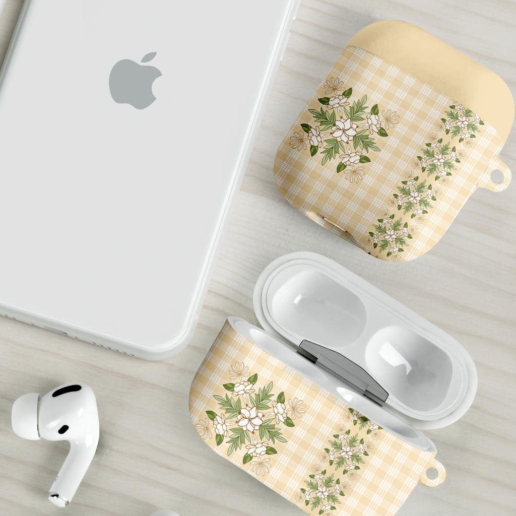 Melemele Ahiahia Hawai'i Palaka Squares Maile Leaf AirPods Case Flowers Hawaiian Quilt Patterns LT9 - Polynesian Pride