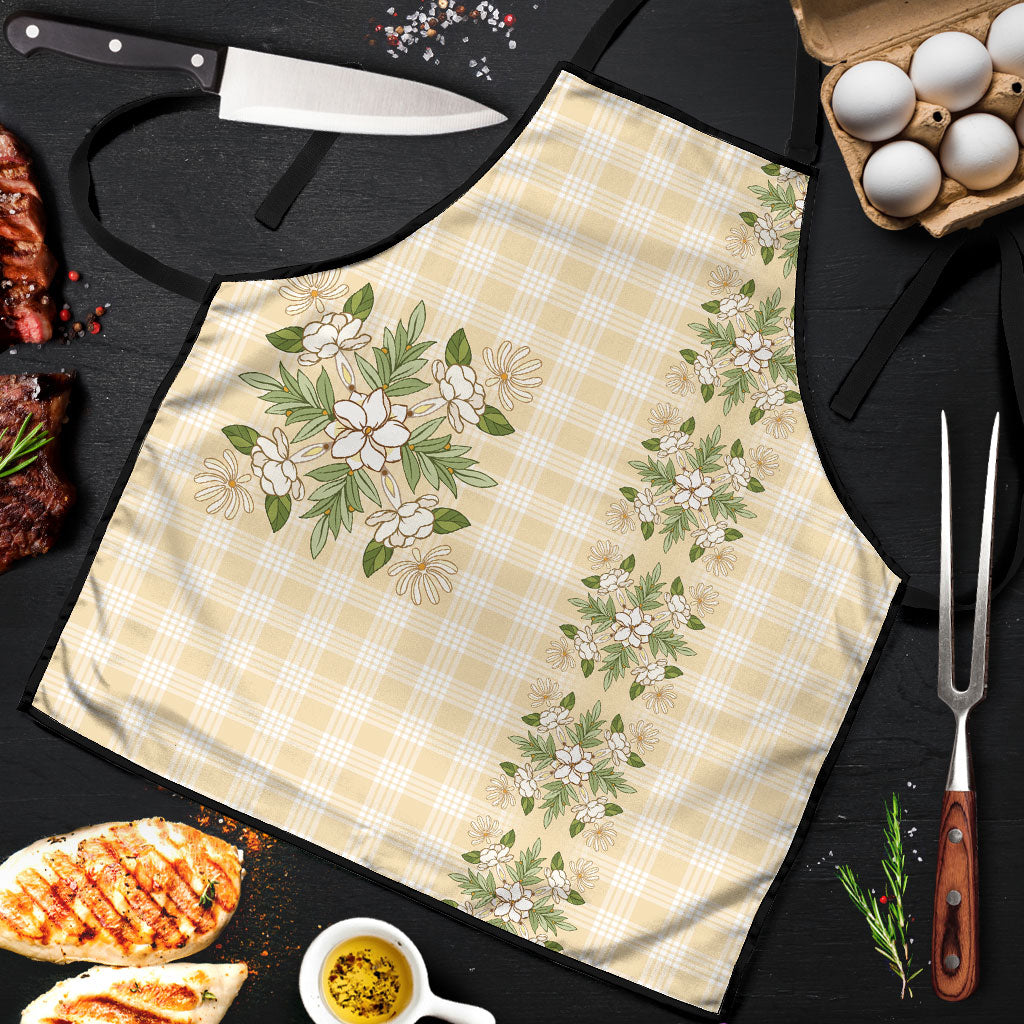 Melemele Ahiahia Hawai'i Palaka Squares Maile Leaf Apron Flowers Hawaiian Quilt Patterns LT9 Pastel Yellow - Polynesian Pride