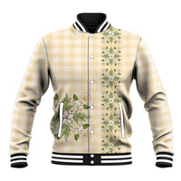 Melemele Ahiahia Hawai'i Palaka Squares Maile Leaf Baseball Jacket Flowers Hawaiian Quilt Patterns LT9 Unisex Pastel Yellow - Polynesian Pride