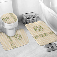 Melemele Ahiahia Hawai'i Palaka Squares Maile Leaf Bathroom Set Flowers Hawaiian Quilt Patterns LT9 Mat Set Only (3 pcs) One Size Pastel Yellow - Polynesian Pride