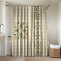 Melemele Ahiahia Hawai'i Palaka Squares Maile Leaf Bathroom Set Flowers Hawaiian Quilt Patterns LT9 Shower Curtain Only Pastel Yellow - Polynesian Pride