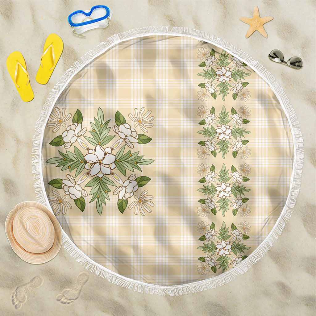 Melemele Ahiahia Hawai'i Palaka Squares Maile Leaf Beach Blanket Flowers Hawaiian Quilt Patterns LT9 One Size 150cm Pastel Yellow - Polynesian Pride