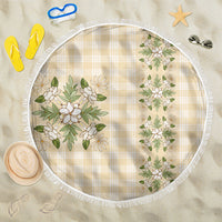 Melemele Ahiahia Hawai'i Palaka Squares Maile Leaf Beach Blanket Flowers Hawaiian Quilt Patterns LT9 One Size 150cm Pastel Yellow - Polynesian Pride