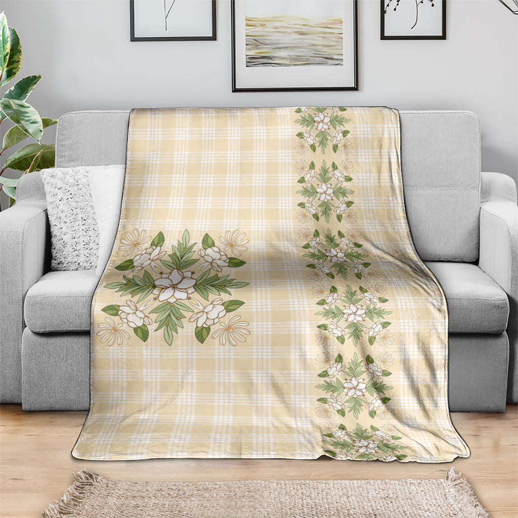 Melemele Ahiahia Hawai'i Palaka Squares Maile Leaf Blanket Flowers Hawaiian Quilt Patterns LT9 - Polynesian Pride