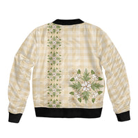 Melemele Ahiahia Hawai'i Palaka Squares Maile Leaf Bomber Jacket Flowers Hawaiian Quilt Patterns LT9 - Polynesian Pride
