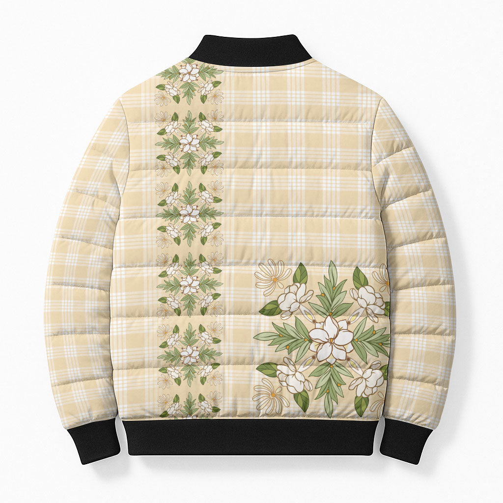Melemele Ahiahia Hawai'i Palaka Squares Maile Leaf Bomber Puffer Jacket Flowers Hawaiian Quilt Patterns LT9 - Polynesian Pride