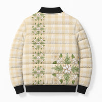 Melemele Ahiahia Hawai'i Palaka Squares Maile Leaf Bomber Puffer Jacket Flowers Hawaiian Quilt Patterns LT9 - Polynesian Pride