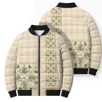 Melemele Ahiahia Hawai'i Palaka Squares Maile Leaf Bomber Puffer Jacket Flowers Hawaiian Quilt Patterns LT9 - Polynesian Pride