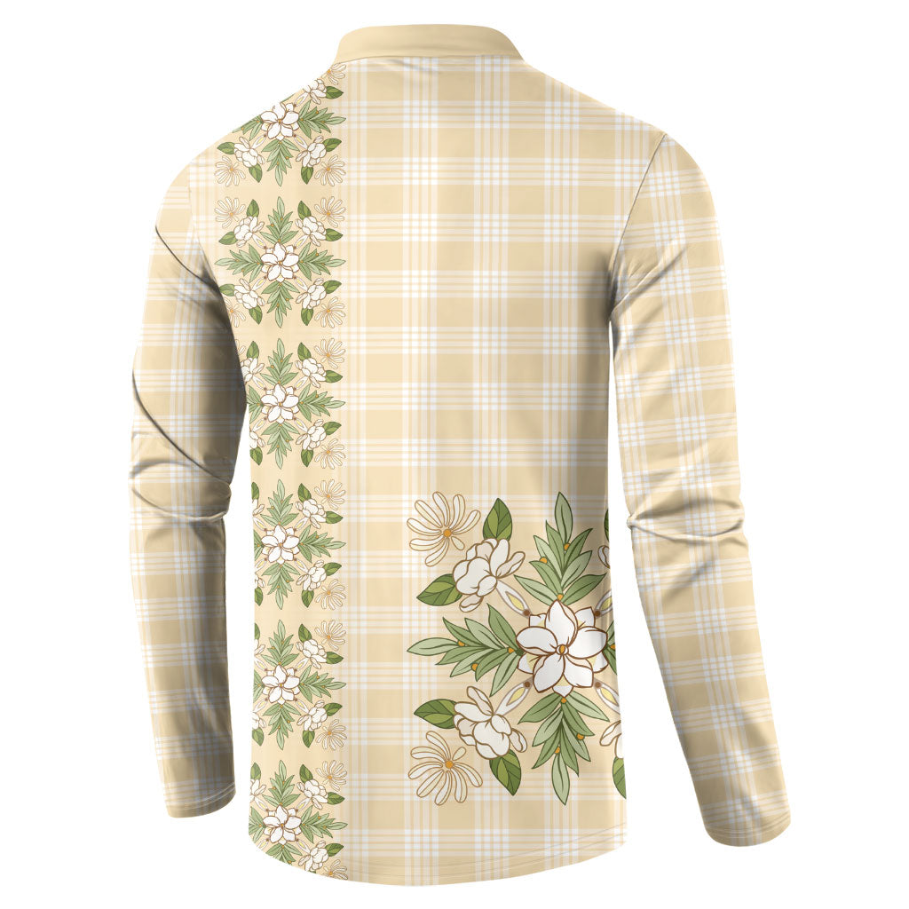Melemele Ahiahia Hawai'i Palaka Squares Maile Leaf Button Sweatshirt Flowers Hawaiian Quilt Patterns LT9 - Polynesian Pride