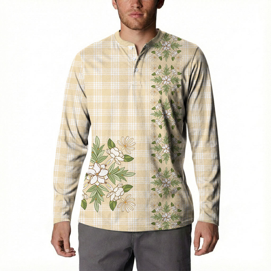 Melemele Ahiahia Hawai'i Palaka Squares Maile Leaf Button Sweatshirt Flowers Hawaiian Quilt Patterns LT9 - Polynesian Pride