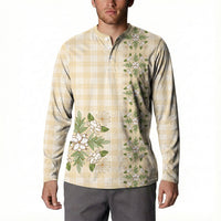 Melemele Ahiahia Hawai'i Palaka Squares Maile Leaf Button Sweatshirt Flowers Hawaiian Quilt Patterns LT9 - Polynesian Pride