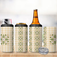 Melemele Ahiahia Hawai'i Palaka Squares Maile Leaf 4 in 1 Can Cooler Tumbler Flowers Hawaiian Quilt Patterns LT9 - Polynesian Pride