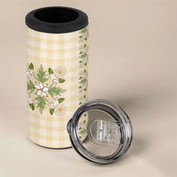 Melemele Ahiahia Hawai'i Palaka Squares Maile Leaf 4 in 1 Can Cooler Tumbler Flowers Hawaiian Quilt Patterns LT9 - Polynesian Pride
