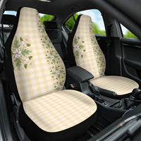 Melemele Ahiahia Hawai'i Palaka Squares Maile Leaf Car Seat Cover Flowers Hawaiian Quilt Patterns LT9 One Size Pastel Yellow - Polynesian Pride