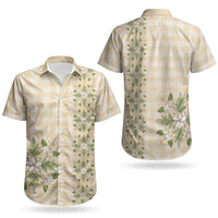Melemele Ahiahia Hawai'i Palaka Squares Maile Leaf Couples Matching Off Shoulder Maxi Dress and Hawaiian Shirt Flowers Hawaiian Quilt Patterns LT9 - Polynesian Pride
