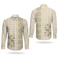 Melemele Ahiahia Hawai'i Palaka Squares Maile Leaf Couples Matching Puletasi and Long Sleeve Button Shirt Flowers Hawaiian Quilt Patterns LT9 - Polynesian Pride