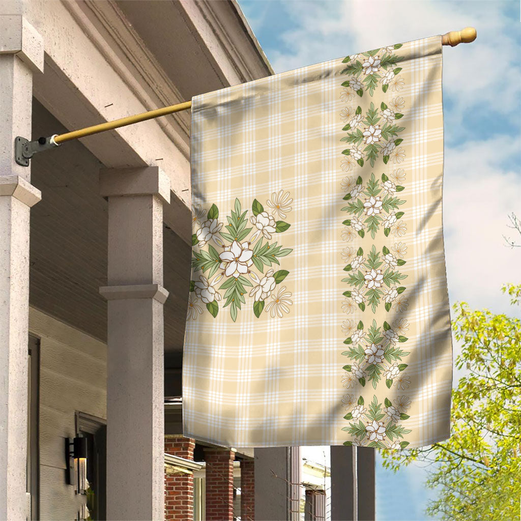Melemele Ahiahia Hawai'i Palaka Squares Maile Leaf Garden Flag Flowers Hawaiian Quilt Patterns LT9 House Flag Pastel Yellow - Polynesian Pride