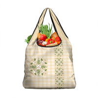 Melemele Ahiahia Hawai'i Palaka Squares Maile Leaf Grocery Bag Flowers Hawaiian Quilt Patterns LT9 1-pack One Size Pastel Yellow - Polynesian Pride