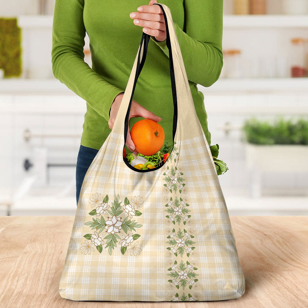 Melemele Ahiahia Hawai'i Palaka Squares Maile Leaf Grocery Bag Flowers Hawaiian Quilt Patterns LT9 - Polynesian Pride