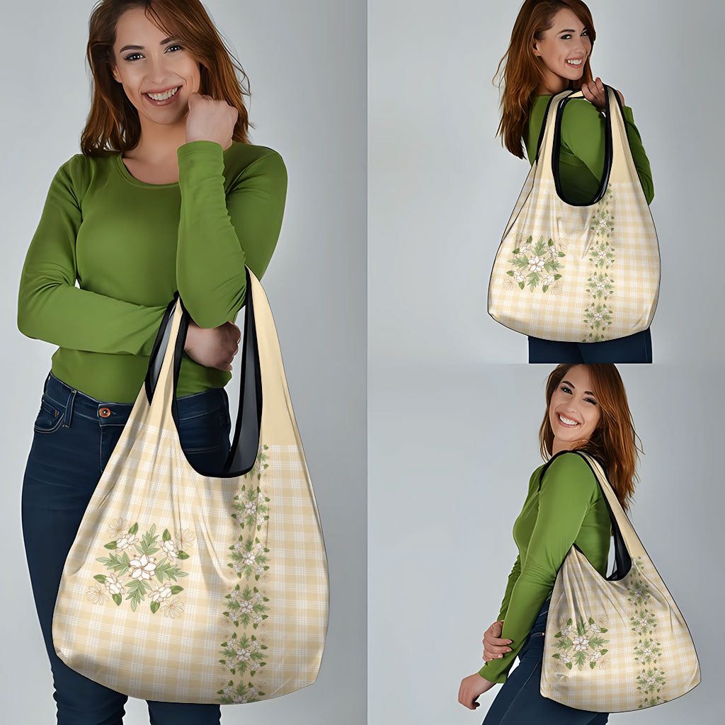 Melemele Ahiahia Hawai'i Palaka Squares Maile Leaf Grocery Bag Flowers Hawaiian Quilt Patterns LT9 - Polynesian Pride