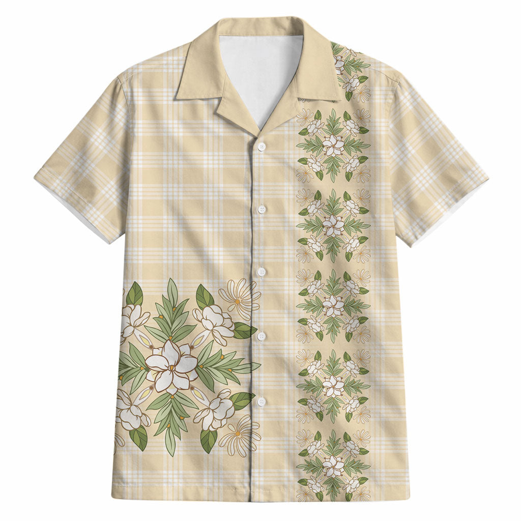 Melemele Ahiahia Hawai'i Palaka Squares Maile Leaf Hawaiian Shirt Flowers Hawaiian Quilt Patterns LT9 Pastel Yellow - Polynesian Pride