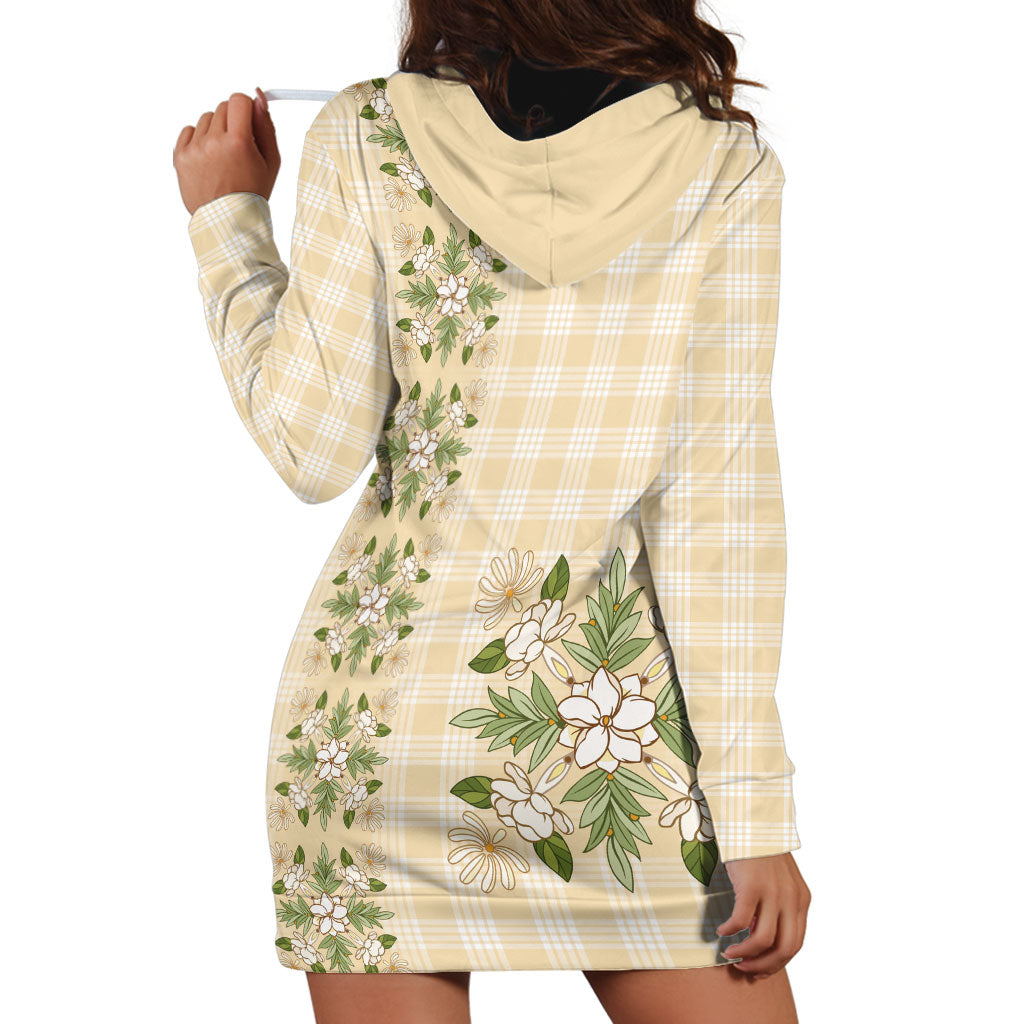 Melemele Ahiahia Hawai'i Palaka Squares Maile Leaf Hoodie Dress Flowers Hawaiian Quilt Patterns LT9 - Polynesian Pride