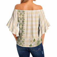 Melemele Ahiahia Hawai'i Palaka Squares Maile Leaf Off Shoulder Wrap Waist Top Flowers Hawaiian Quilt Patterns LT9 - Polynesian Pride