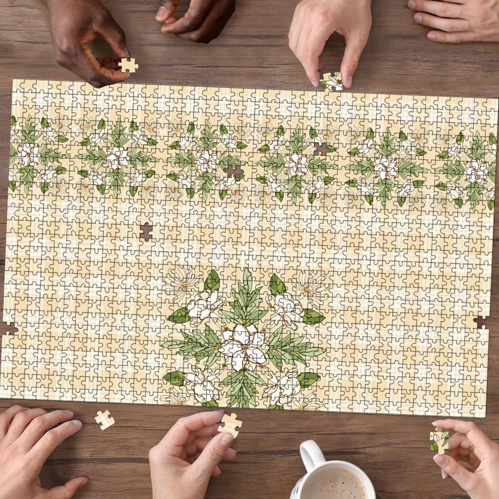 Melemele Ahiahia Hawai'i Palaka Squares Maile Leaf Puzzle Flowers Hawaiian Quilt Patterns LT9 - Polynesian Pride