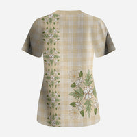 Melemele Ahiahia Hawai'i Palaka Squares Maile Leaf Scrub Top Flowers Hawaiian Quilt Patterns LT9 - Polynesian Pride
