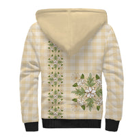 Melemele Ahiahia Hawai'i Palaka Squares Maile Leaf Sherpa Hoodie Flowers Hawaiian Quilt Patterns LT9 - Polynesian Pride