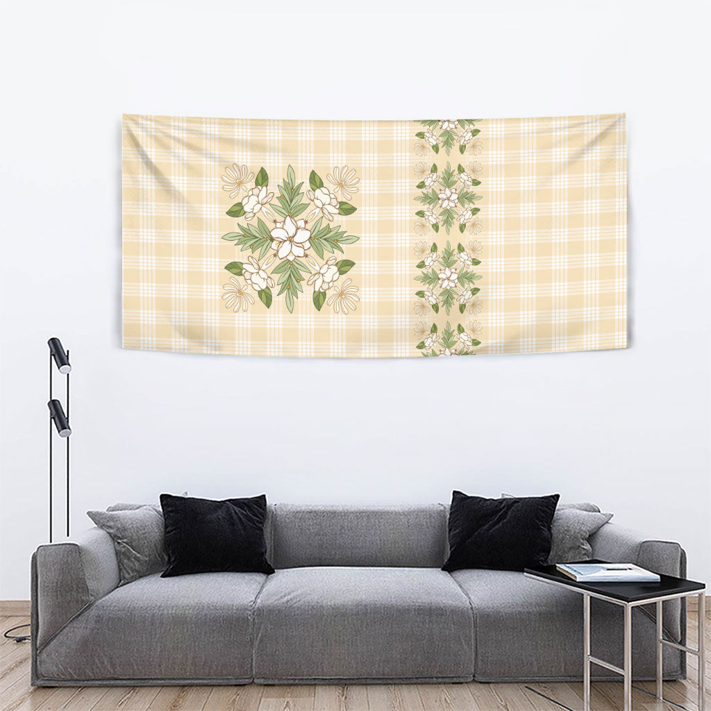 Melemele Ahiahia Hawai'i Palaka Squares Maile Leaf Tapestry Flowers Hawaiian Quilt Patterns LT9 - Polynesian Pride