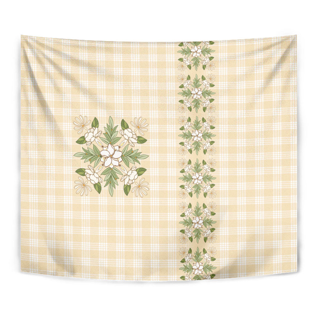 Melemele Ahiahia Hawai'i Palaka Squares Maile Leaf Tapestry Flowers Hawaiian Quilt Patterns LT9 - Polynesian Pride