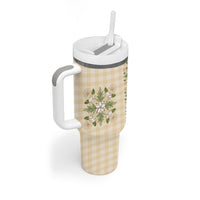 Melemele Ahiahia Hawai'i Palaka Squares Maile Leaf Tumbler With Handle Flowers Hawaiian Quilt Patterns LT9 - Polynesian Pride