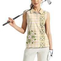 Melemele Ahiahia Hawai'i Palaka Squares Maile Leaf Women Sleeveless Polo Shirt Flowers Hawaiian Quilt Patterns LT9 - Polynesian Pride