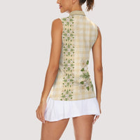 Melemele Ahiahia Hawai'i Palaka Squares Maile Leaf Women Sleeveless Polo Shirt Flowers Hawaiian Quilt Patterns LT9 - Polynesian Pride