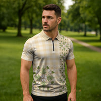 Melemele Ahiahia Hawai'i Palaka Squares Maile Leaf Zipper Polo Shirt Flowers Hawaiian Quilt Patterns LT9 - Polynesian Pride