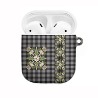 Pauli Hawai'i Palaka Squares Maile Leaf AirPods Case Flowers Hawaiian Quilt Patterns LT9 Soft Black - Polynesian Pride