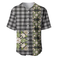 Pauli Hawai'i Palaka Squares Maile Leaf Baseball Jersey Flowers Hawaiian Quilt Patterns LT9 Soft Black - Polynesian Pride