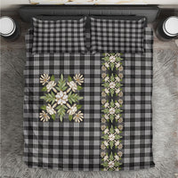 Pauli Hawai'i Palaka Squares Maile Leaf Bedding Set Flowers Hawaiian Quilt Patterns LT9 Soft Black - Polynesian Pride