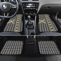 Pauli Hawai'i Palaka Squares Maile Leaf Car Mats Flowers Hawaiian Quilt Patterns LT9 Set 4pcs Soft Black - Polynesian Pride