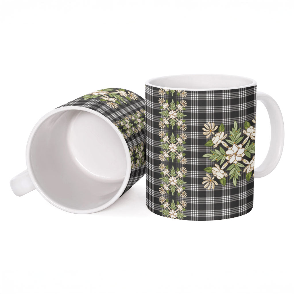 Pauli Hawai'i Palaka Squares Maile Leaf Ceramic Mug Flowers Hawaiian Quilt Patterns LT9 - Polynesian Pride