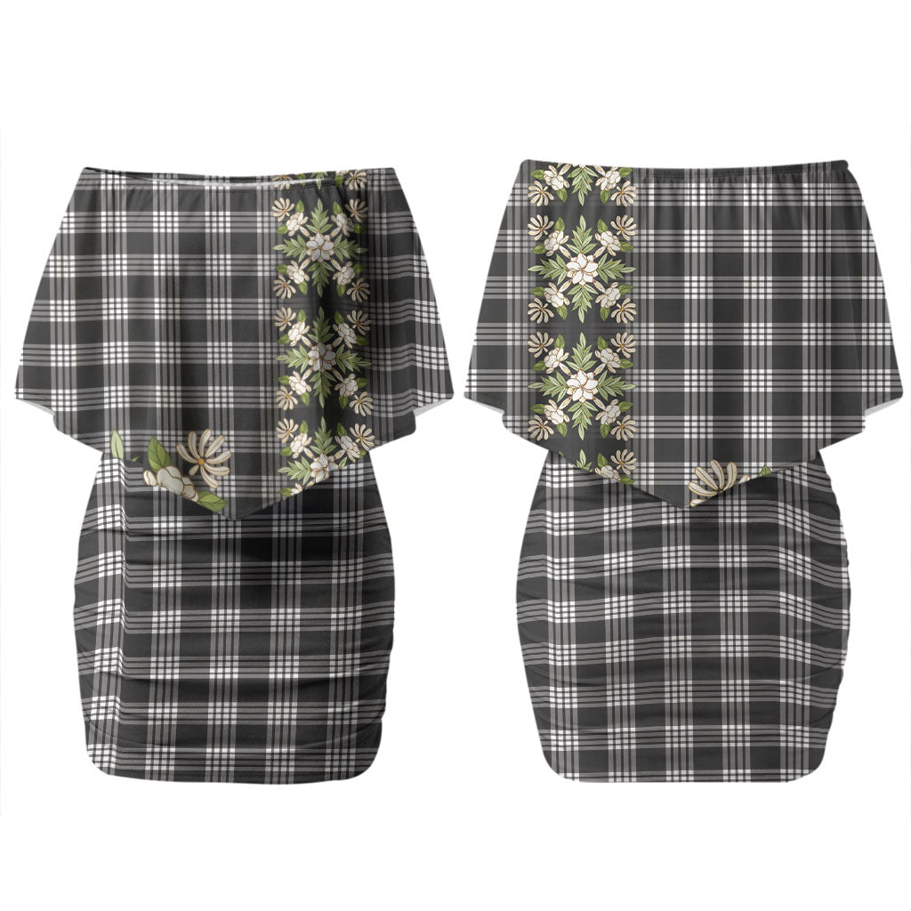 Pauli Hawai'i Palaka Squares Maile Leaf Couples Matching Off Shoulder Short Dress and Long Sleeve Button Shirt Flowers Hawaiian Quilt Patterns LT9 - Polynesian Pride