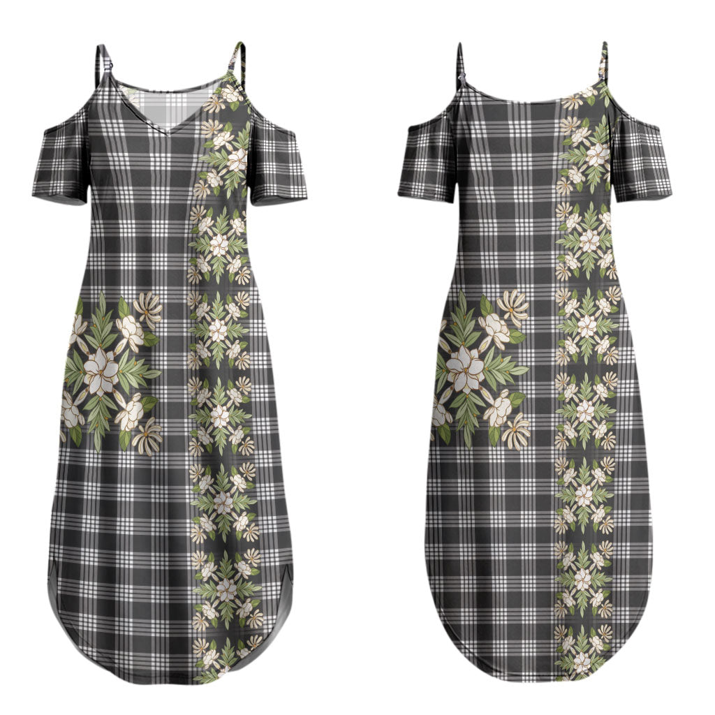 Pauli Hawai'i Palaka Squares Maile Leaf Couples Matching Summer Maxi Dress and Long Sleeve Button Shirt Flowers Hawaiian Quilt Patterns LT9 - Polynesian Pride