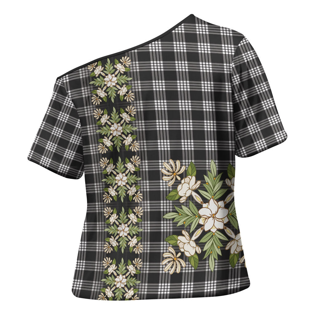 Pauli Hawai'i Palaka Squares Maile Leaf Cross Shoulder Shirt Flowers Hawaiian Quilt Patterns LT9 - Polynesian Pride