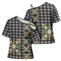 Pauli Hawai'i Palaka Squares Maile Leaf Cross Shoulder Shirt Flowers Hawaiian Quilt Patterns LT9 - Polynesian Pride