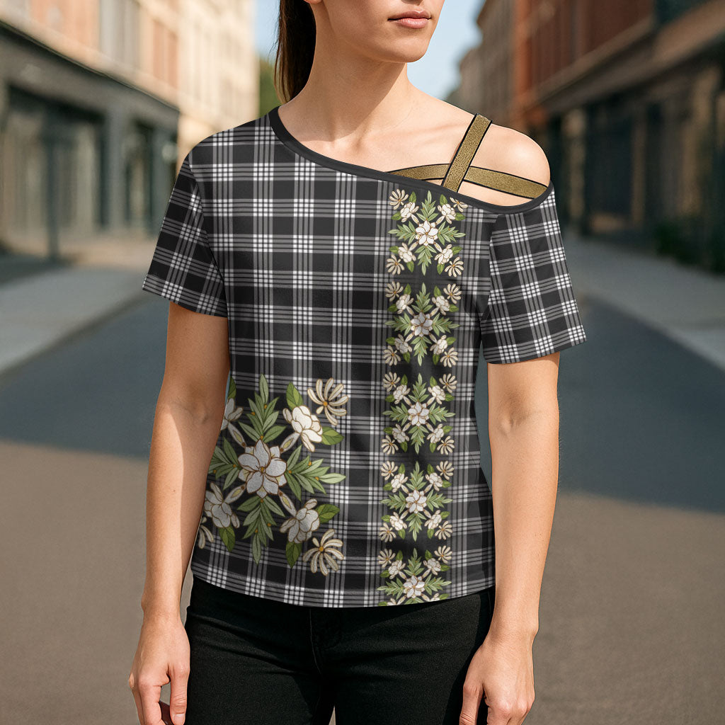 Pauli Hawai'i Palaka Squares Maile Leaf Cross Shoulder Shirt Flowers Hawaiian Quilt Patterns LT9 - Polynesian Pride