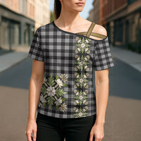 Pauli Hawai'i Palaka Squares Maile Leaf Cross Shoulder Shirt Flowers Hawaiian Quilt Patterns LT9 - Polynesian Pride