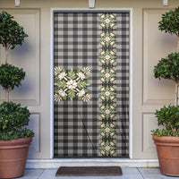 Pauli Hawai'i Palaka Squares Maile Leaf Door Cover Flowers Hawaiian Quilt Patterns LT9 Soft Black - Polynesian Pride