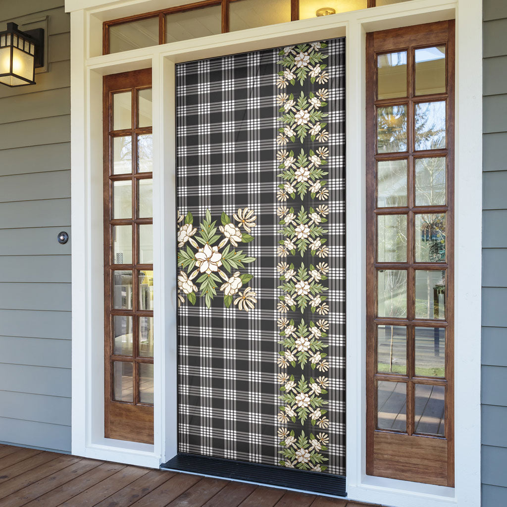 Pauli Hawai'i Palaka Squares Maile Leaf Door Cover Flowers Hawaiian Quilt Patterns LT9 - Polynesian Pride