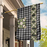 Pauli Hawai'i Palaka Squares Maile Leaf Garden Flag Flowers Hawaiian Quilt Patterns LT9 House Flag Soft Black - Polynesian Pride